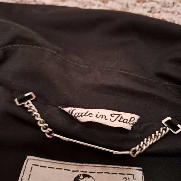 Marina Rinaldi Trench Coat Size 21/M Black Long Tie Designer Evening Career - Picture 7 of 10